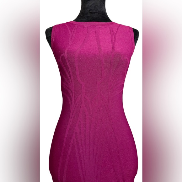 Gucci Late 2000s Collection Art Nouveau Print Knit Dress in Deep Pink Size XS - Picture 11 of 17